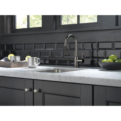 Delta Trinsic Black Stainless Steel Finish Contemporary True Bar Limited Swivel Single Hole Faucet D1959LFKS