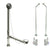 Chrome Clawfoot Tub Hardware Kit Drain, Double Offset Supply lines, Lever Stops