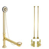 Brass Clawfoot Tub Hardware Kit Drain, Straight Supply lines, Lever Stops