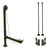 Bronze Clawfoot Tub Hardware Kit Drain, Straight Supply lines, Lever Stops