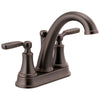 Delta Woodhurst Venetian Bronze Finish Lever Handle Centerset Bathroom Sink Faucet with Matching Drain D2532LFRBMPU