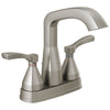 Delta Stryke Stainless Steel Finish Centerset Bathroom Sink Faucet with Matching Drain and Lever Handles D25776SSMPUDST