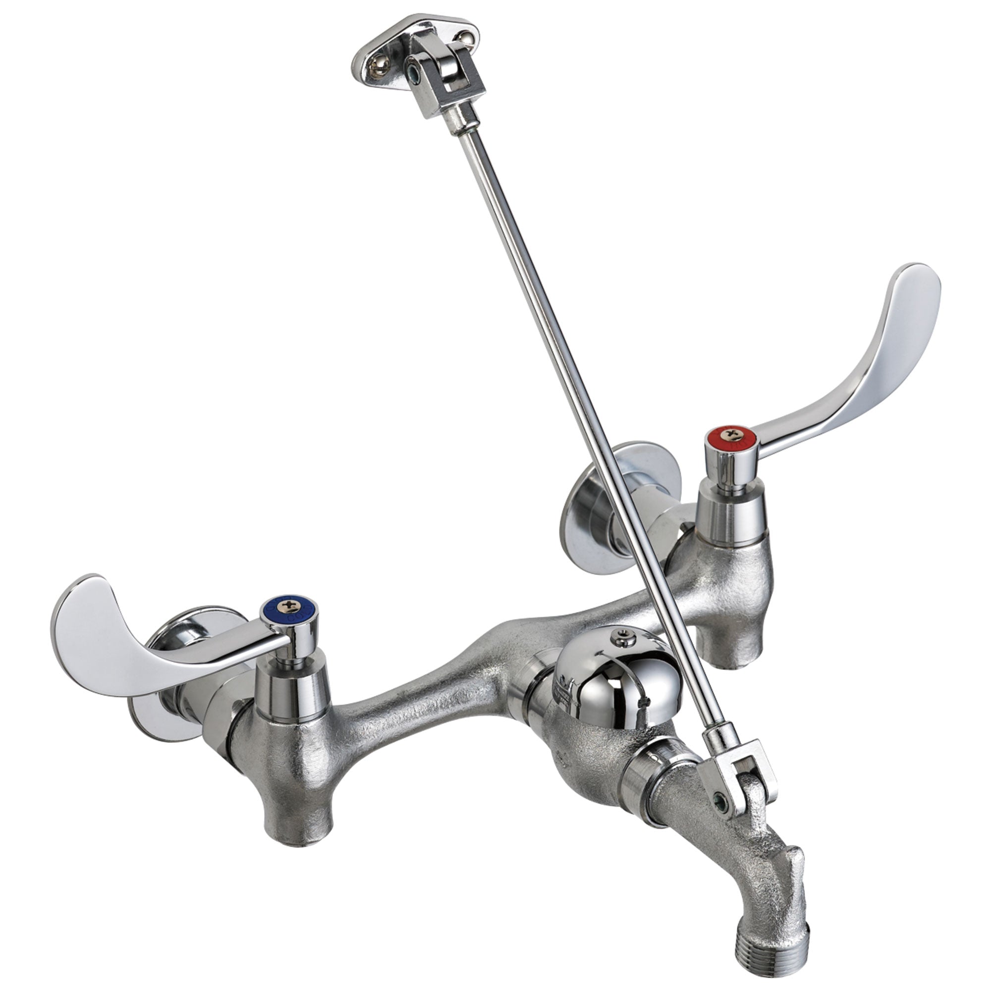 Delta Commercial Rough Chrome Finish Wall Mount Service Sink Faucet with Lever Handles D28C9LH