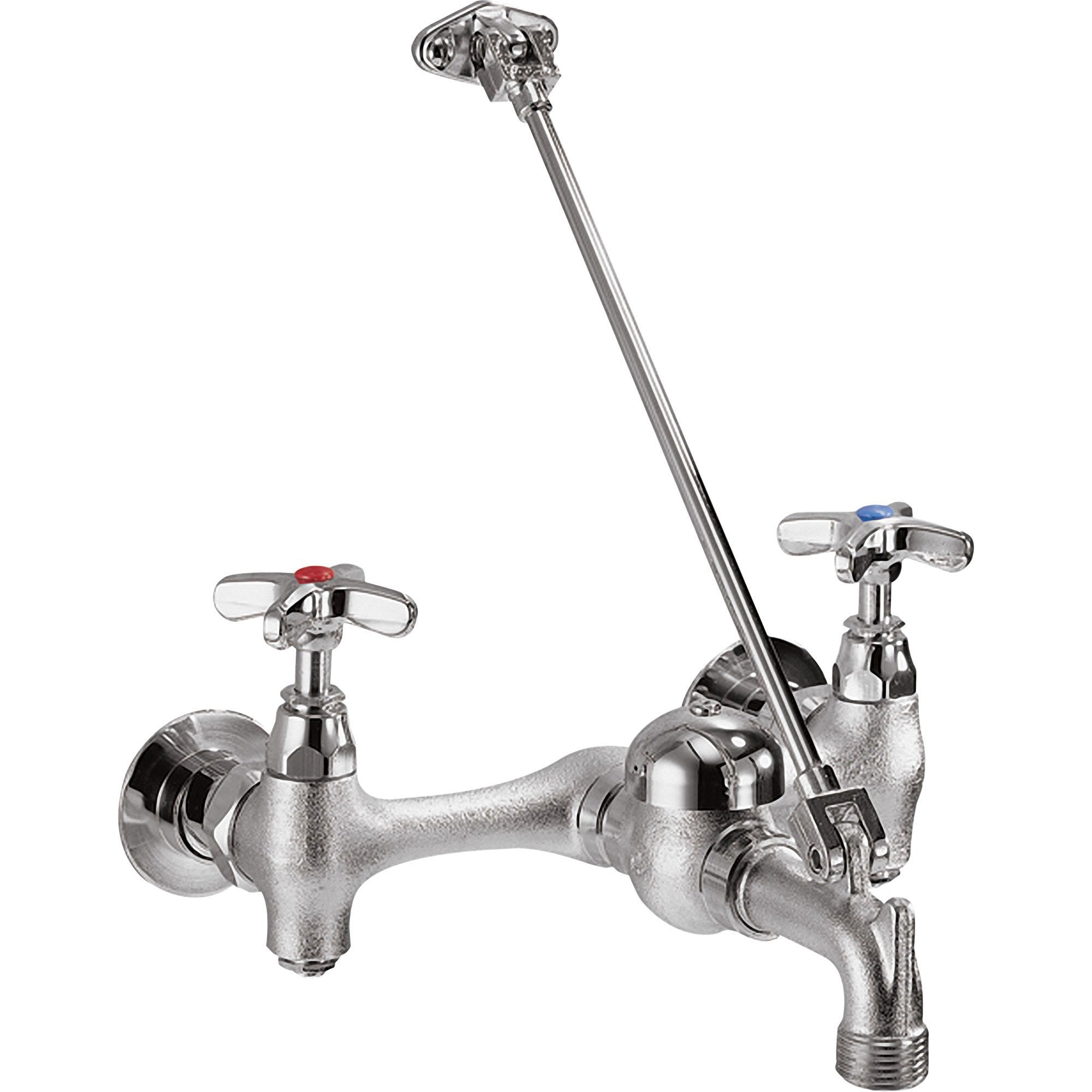 Delta Commercial 8" Chrome 2-Handle Low-Arc Wall-Mount Bathroom Faucet 8876