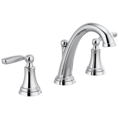 Delta Woodhurst Chrome Finish Bathroom Sink Faucet Includes Matching Drain and Lever Handles D3532LFMPU