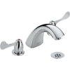 Delta Commercial Chrome Widespread Bathroom Faucet with Grid Strainer 614918