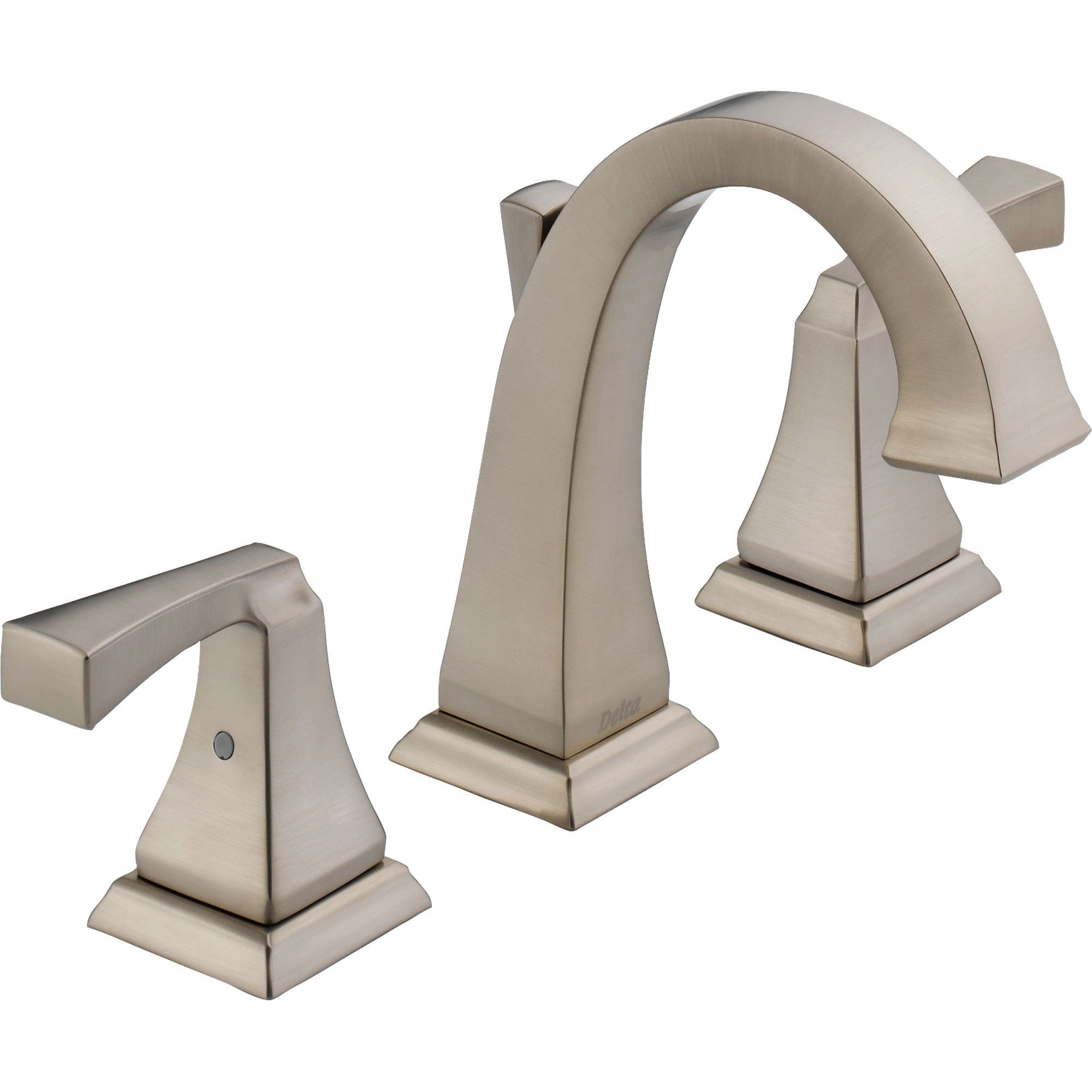 Delta Dryden Modern High Arc Stainless Finish Widespread Bathroom Faucet 474215