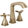 Delta Stryke Champagne Bronze Finish Widespread Bathroom Faucet with Matching Drain and Cross Handles D357766CZMPUDST