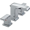 Delta Arzo Modern Square Chrome Finish Widespread Bathroom Faucet 474206