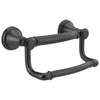 Delta Bath Safety Matte Black Finish Decor Assist Traditional Toilet Tissue Paper Holder with Grab Bar D41350BL