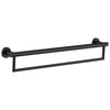 Delta Bath Safety Matte Black Finish Delta 24" Contemporary Double Towel Bar with Assist Grab Bar D41519BL