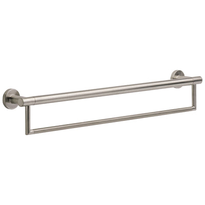 Delta Bath Safety Stainless Steel Finish DELUXE Accessory Set Includes: 18" and 36" Single Grab Bar, Corner Shelf, TP Holder, 24" Double Bar D10113AP