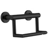 Delta Bath Safety Matte Black Finish Delta Contemporary Toilet Paper Tissue Holder with Assist Grab Bar D41550BL