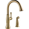 Delta Cassidy Gooseneck Champagne Bronze Kitchen Faucet w/ Side Sprayer 612374