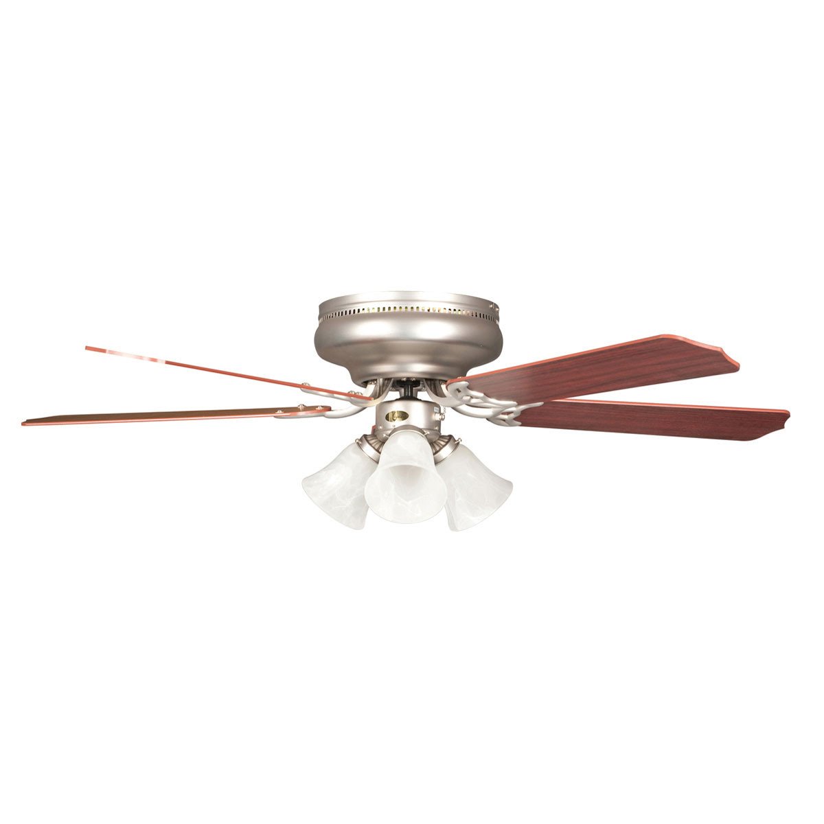 Concord Fans 42" Small Satin Nickel Hugger Ceiling Fan with Light Kit