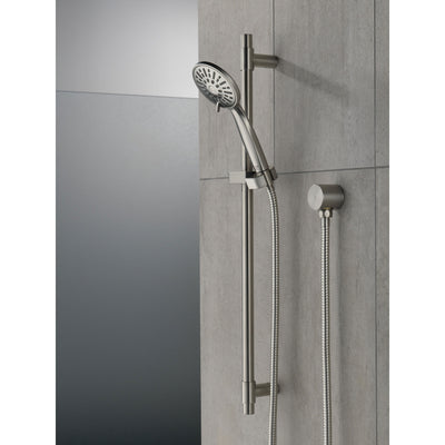 Delta Stainless Steel Finish 4-Setting Hand Shower Spray with Slide Bar, Hose, and Wall Elbow D51361SS