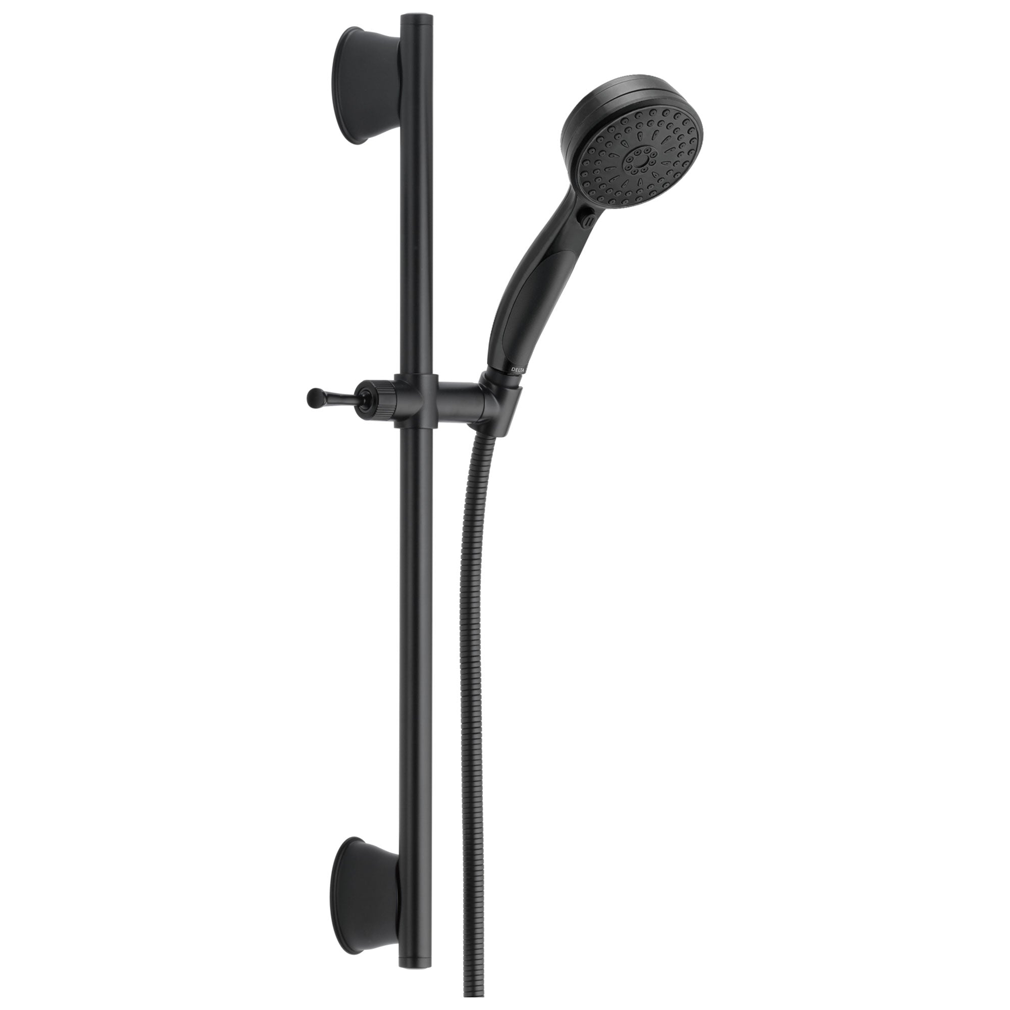 Delta Matte Black Finish 9-Setting ActivTouch Hand Shower with Slide Bar and Hose D51549BL