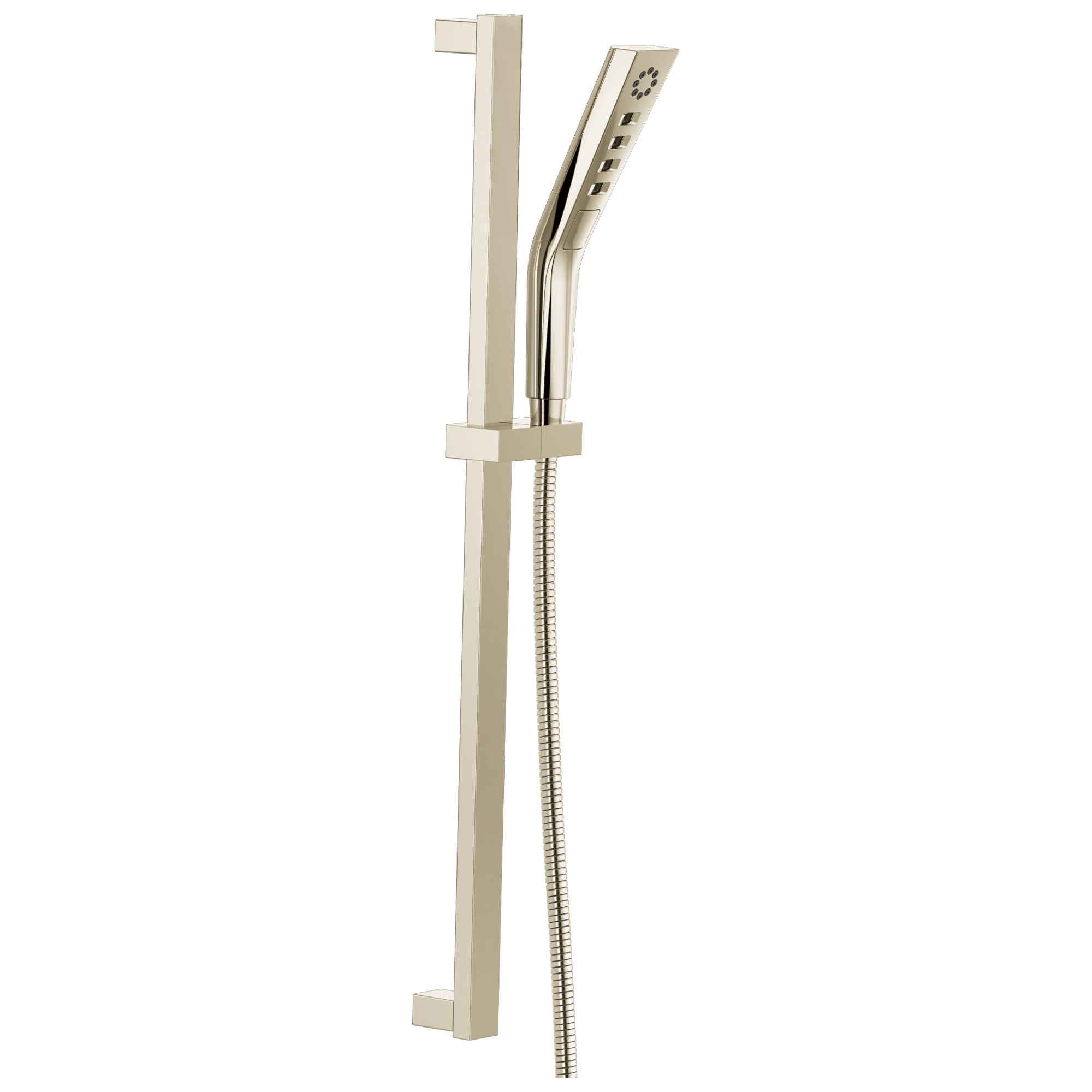 Delta Polished Nickel Finish H2Okinetic Modern 3-Setting Slide Bar Hand Shower with Hose D51799PN