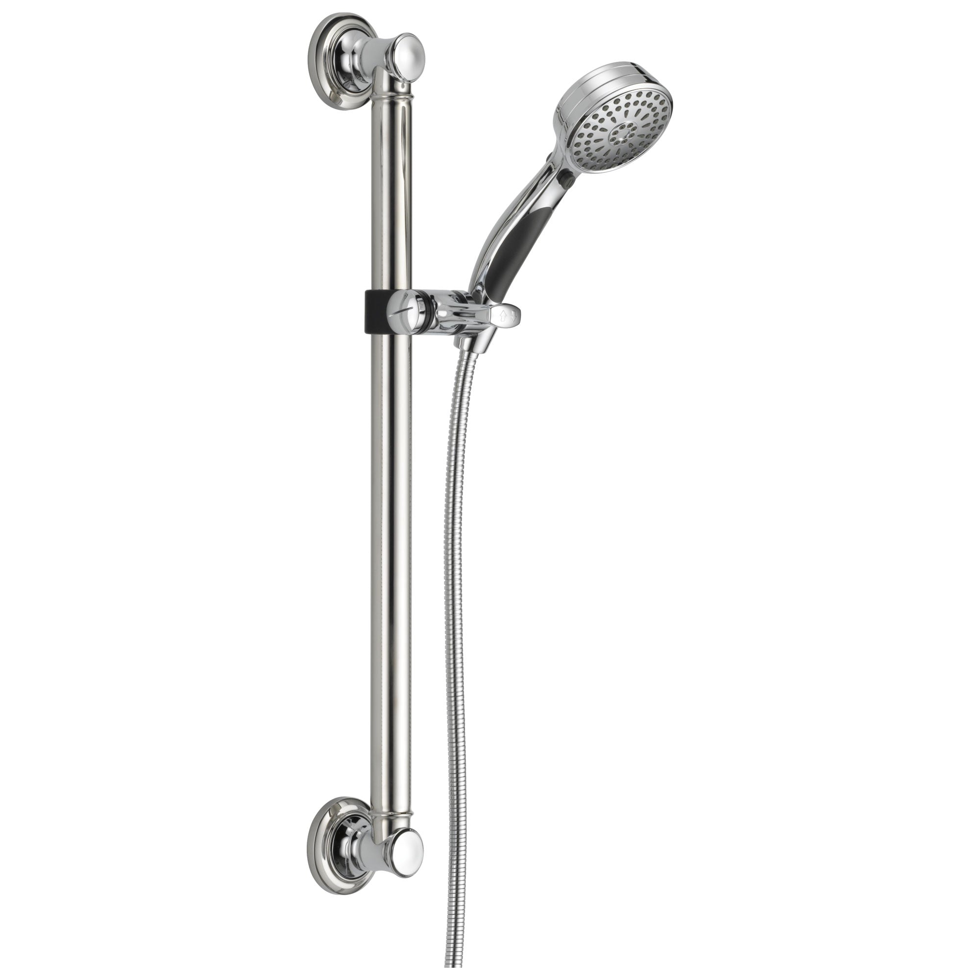 Delta Universal Showering Components Collection Chrome Finish Traditional Style Decorative ADA Approved Grab Bar with Hand Shower and Hose Kit D51900