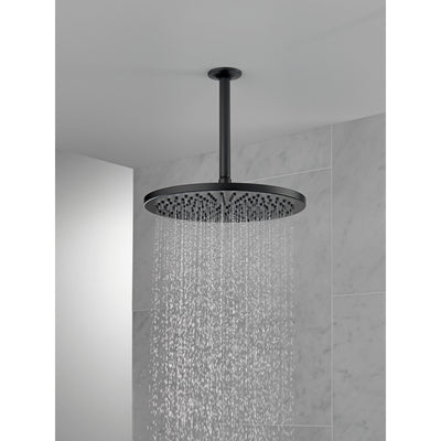 Delta Matte Black Finish 11-3/4" Large Round 2.5 GPM Single-Setting Modern Metal Raincan Shower Head D52158BL25