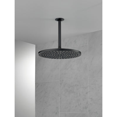 Delta Matte Black Finish 11-3/4" Large Round 2.5 GPM Single-Setting Modern Metal Raincan Shower Head D52158BL25