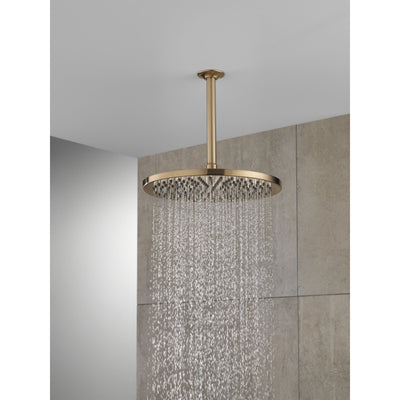 Delta Champagne Bronze Finish 11-3/4" Large Round 2.5 GPM Single-Setting Modern Metal Raincan Shower Head D52158CZ25