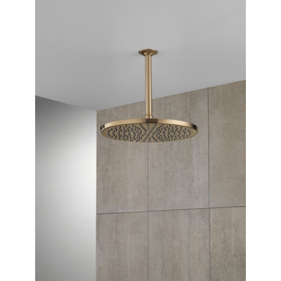 Delta Champagne Bronze Finish 11-3/4" Large Round 2.5 GPM Single-Setting Modern Metal Raincan Shower Head D52158CZ25