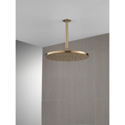 Delta Champagne Bronze Finish 11-3/4" Large Round 1.75 GPM Single-Setting Modern Metal Raincan Shower Head D52158CZ