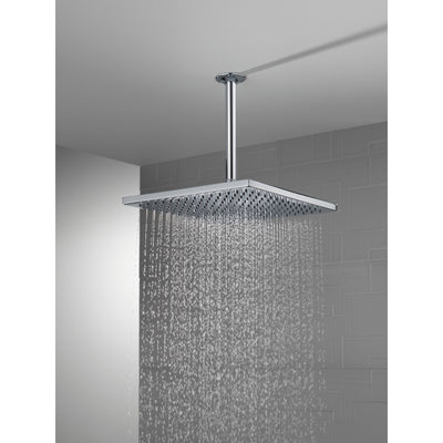 Delta Chrome Finish 11-3/4" Large Square 2.5 GPM Single-Setting Modern Metal Raincan Shower Head D5215925