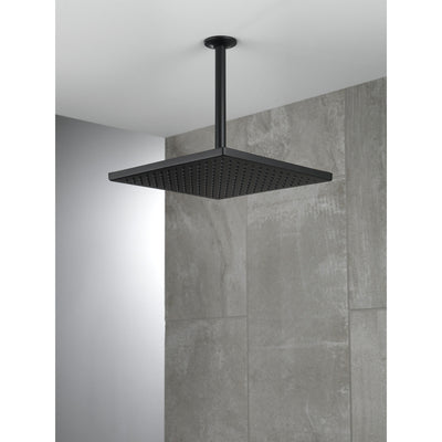 Delta Matte Black Finish 11-3/4" Large Square 2.5 GPM Single-Setting Modern Metal Raincan Shower Head D52159BL25