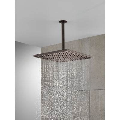 Delta Venetian Bronze Finish 11-3/4" Large Square 2.5 GPM Single-Setting Modern Metal Raincan Shower Head D52159RB25