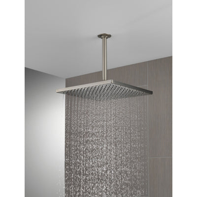 Delta Stainless Steel Finish 11-3/4" Large Square 2.5 GPM Single-Setting Modern Metal Raincan Shower Head D52159SS25