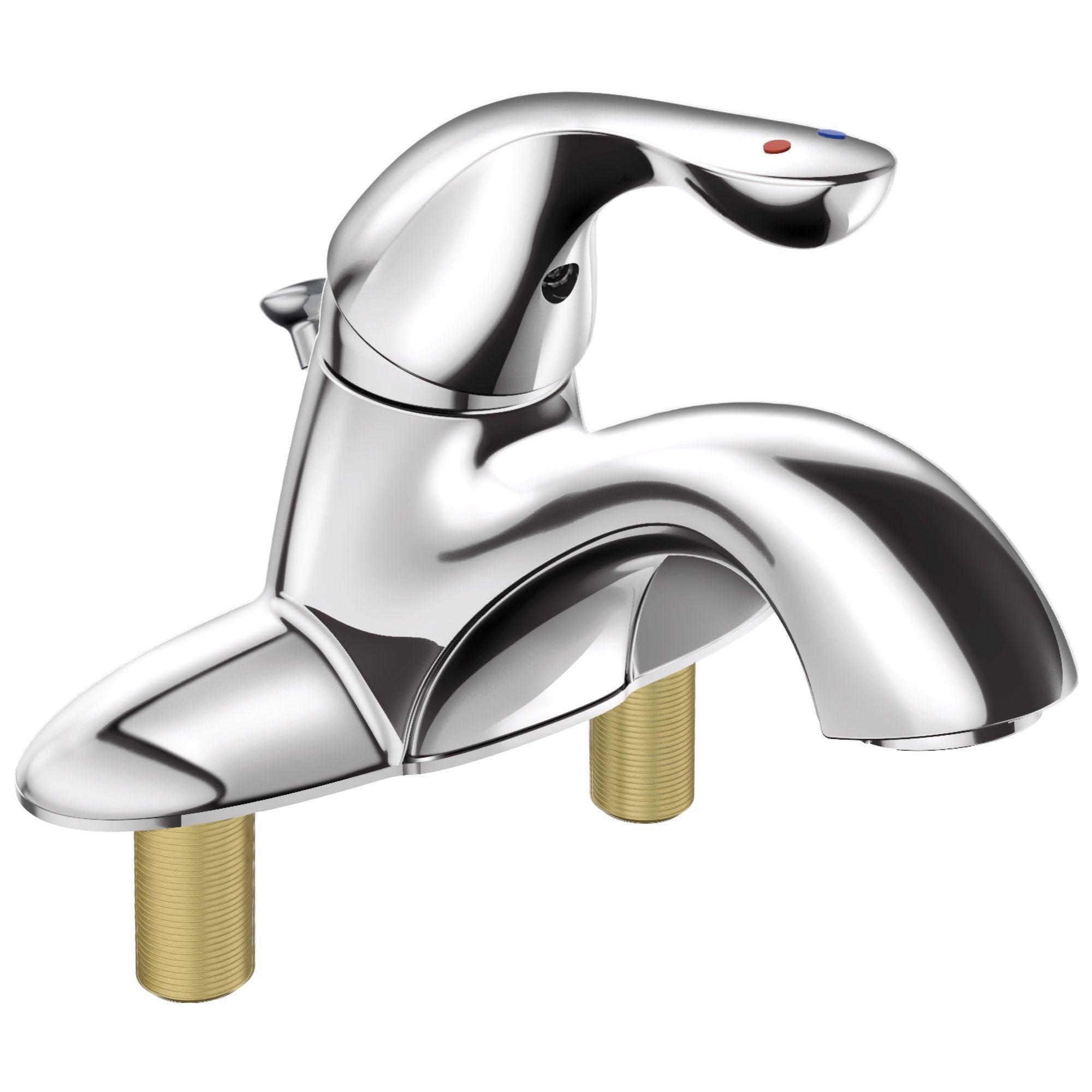 Delta Core Collection Chrome Finish Single Handle ADA Compliant Centerset Lavatory Faucet with City Shanks and Metal Pop-Up Drain 736472