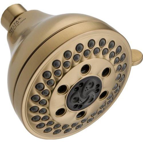 Delta Universal Showering Components Collection Champagne Bronze Finish H2Okinetic 5-Setting 1.5 GPM Watersense Water Efficient Shower Head 667528