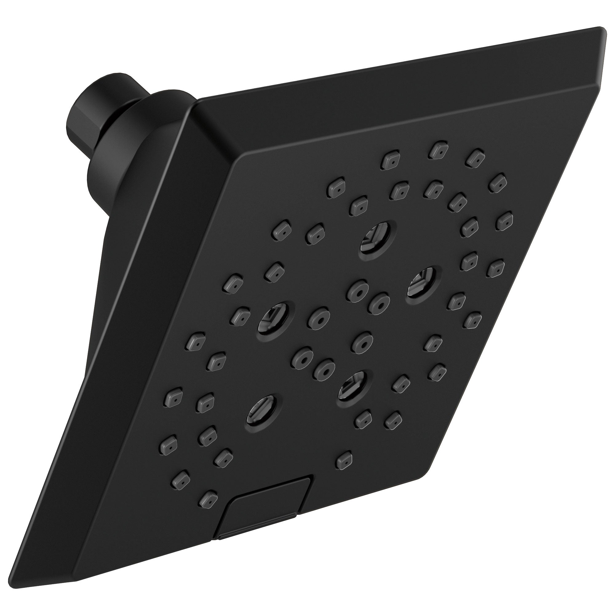 Delta Matte Black Finish H2Okinetic 5-Setting Angular Modern Raincan Shower Head D52664BL