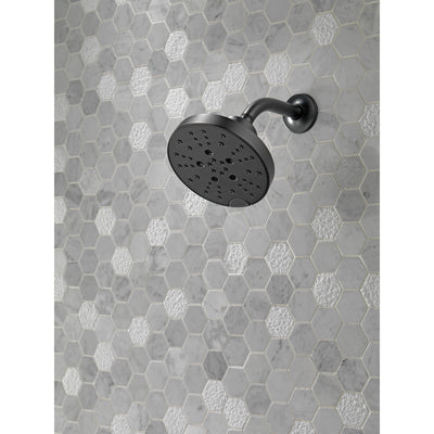 Delta Matte Black Finish H2Okinetic 5-Setting Contemporary Raincan Shower Head D52668BL