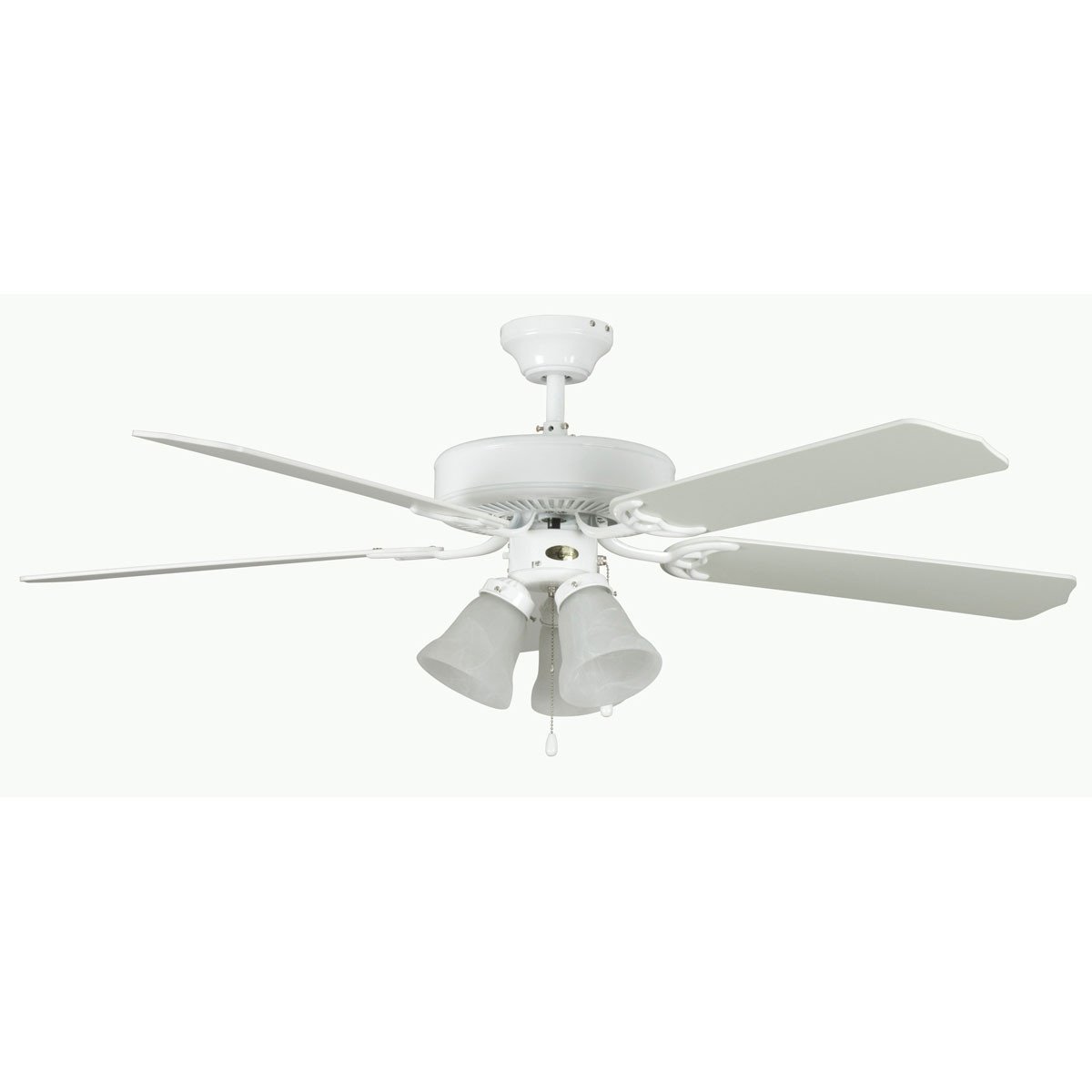 Concord Fans 52" Heritage Home Elegant White Ceiling Fan with 3 Lights