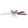 Concord Fans 52" Rosemount Hugger Satin Nickel Ceiling Fan with 3 Lights Kit