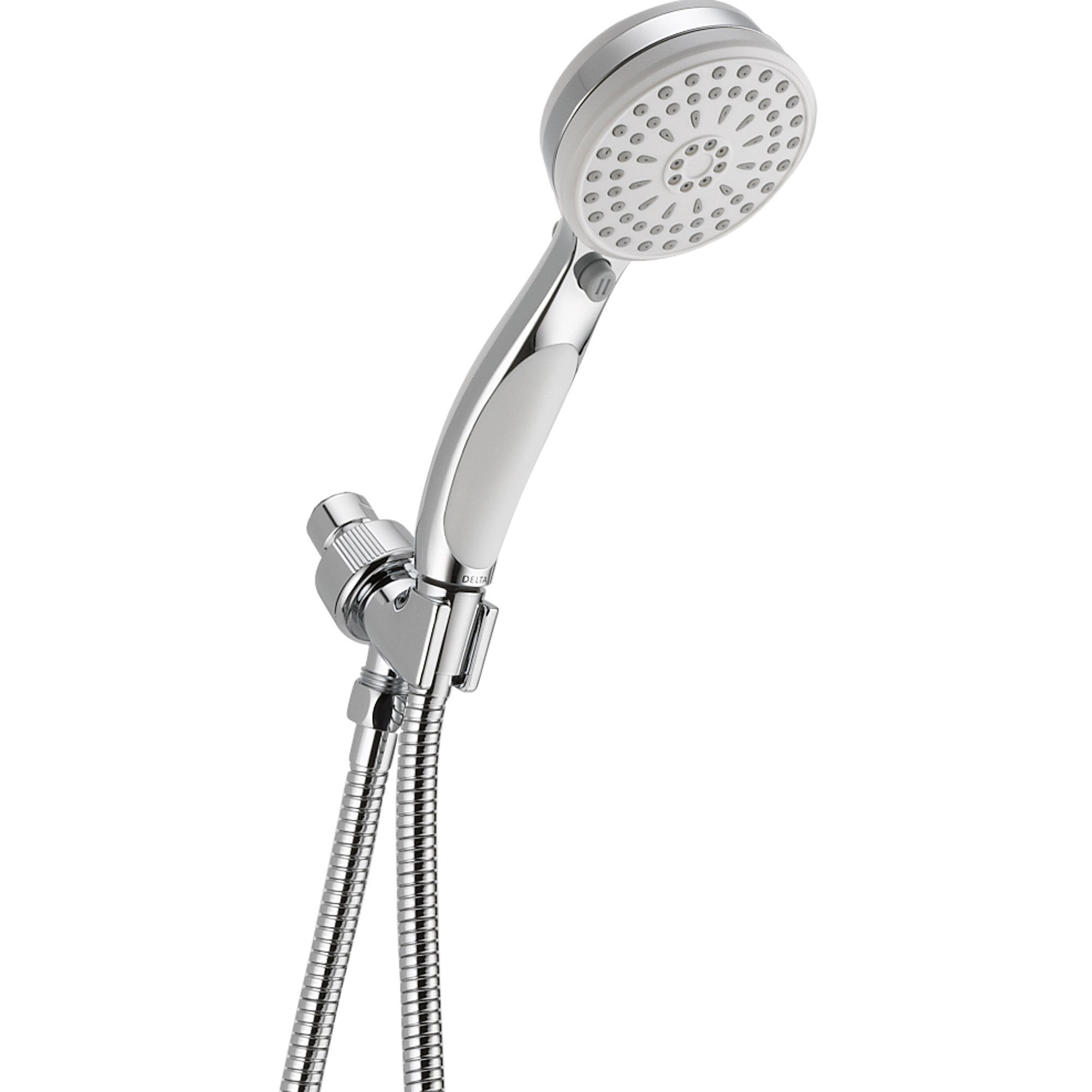 Delta 9-Spray White and Chrome Shower Mount Hand Held Shower Head 563571