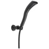 Delta Matte Black Finish Single-Setting H2Okinetic Wall Mount Hand Shower with Hose D55421BL