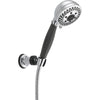 Delta 5-Spray Modern Chrome Handheld Shower Head w/ Wall Bracket and Hose 604302