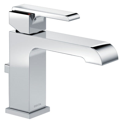 Delta Chrome Finish Modern Ara Collection Single Handle Bathroom Sink Faucet, Towel Ring, and Robe Hook Package D009CR