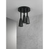 Delta Matte Black Finish 2.5 GPM H2Okinetic Pendant Triple Ceiling Mount Raincan Shower Head with Water-Powered LED Light D57140BL25L