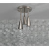 Delta Stainless Steel Finish 2.5 GPM Zura H2OKinetic Pendant Triple Ceiling Mount Raincan Shower Head D57140SS25