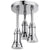 Delta Chrome Finish 2.5 GPM H2Okinetic Pendant Triple Ceiling Mount Raincan Shower Head D5719025