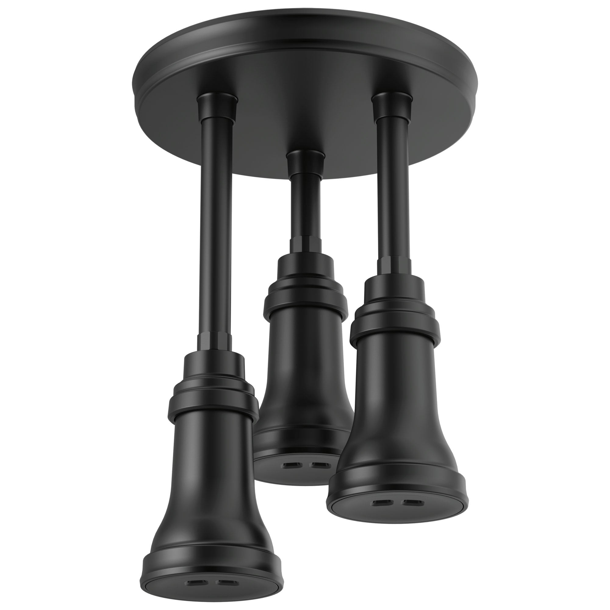 Delta Matte Black Finish 1.75 GPM Pendant Triple Ceiling Mount Raincan Single-Setting H2Okinetic D57190BL