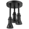 Delta Matte Black Finish 2.5 GPM Pendant Triple Ceiling Mount Raincan Single-Setting H2Okinetic D57190BL25