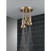 Delta Champagne Bronze Finish 2.5 GPM H2Okinetic Pendant Triple Ceiling Mount Raincan Shower Head D57190CZ25