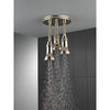 Delta Polished Nickel Finish 2.5 GPM H2Okinetic Pendant Triple Ceiling Mount Raincan Shower Head D57190PN25