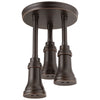 Delta Venetian Bronze Finish 2.5 GPM H2Okinetic Pendant Triple Ceiling Mount Raincan Shower Head D57190RB25